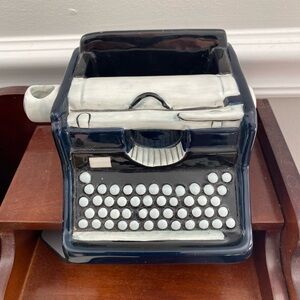Vintage Black and White Ceramic Typewriter